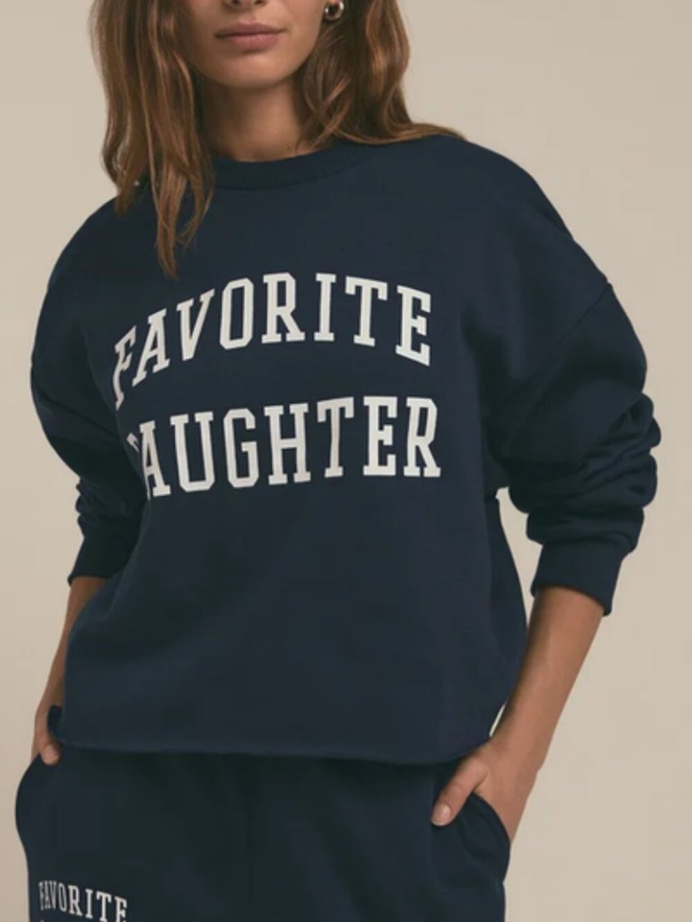 Favorite Daughter Cropped Collegiate Sweatshirt- size xs
